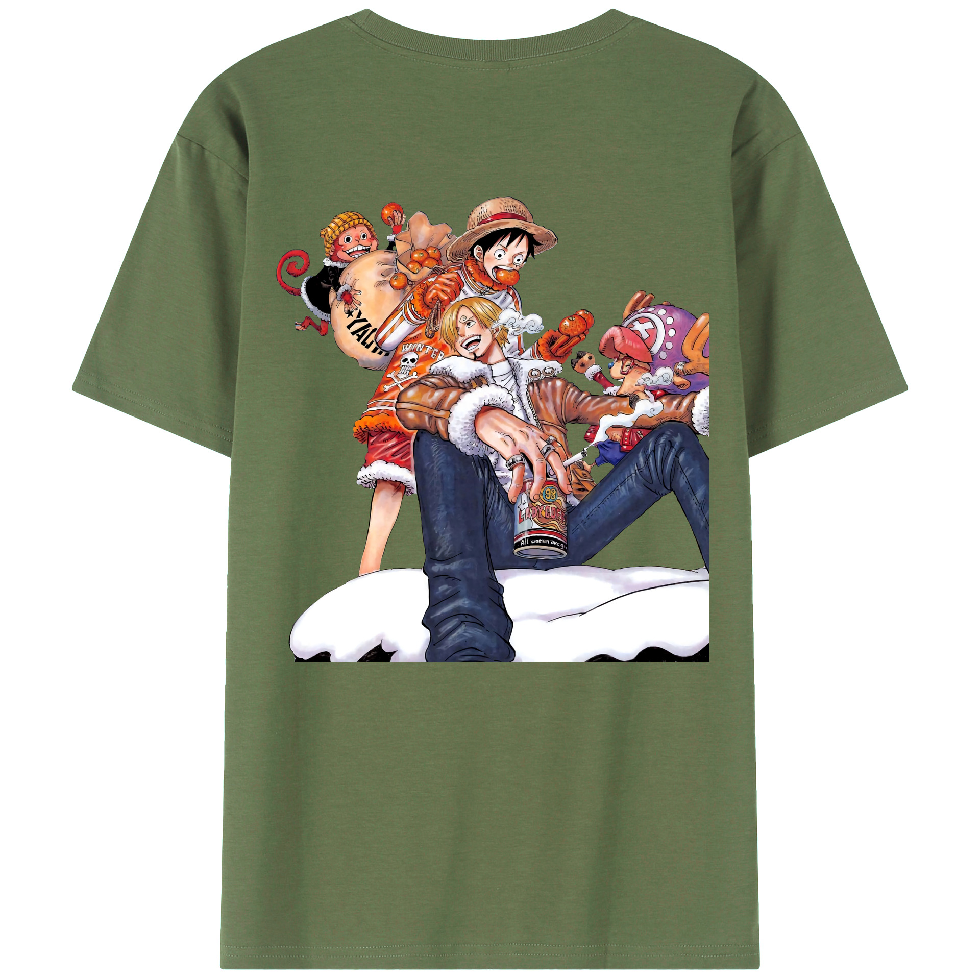 （画像用） ワンピース サンジ ONE PIECE Sanji 綿100％ メンズ半袖Tシャツ（バックプリント） 通気性